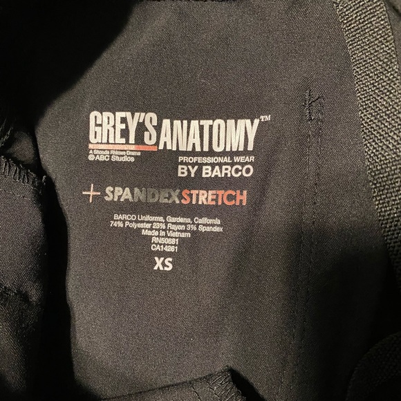 Black Grey’s Anatomy by Barco Spandex Stretch Scrub Pants - Picture 3 of 4